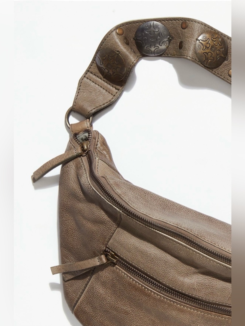 Free People Wilder Leather Concho Embellished Sling Bag in Frozen Earth - Picture 5 of 16